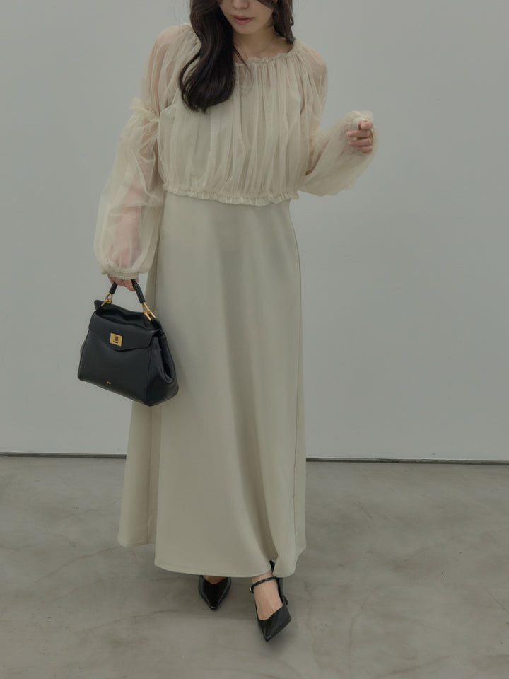 2wayチュールブラウス付きワンピース