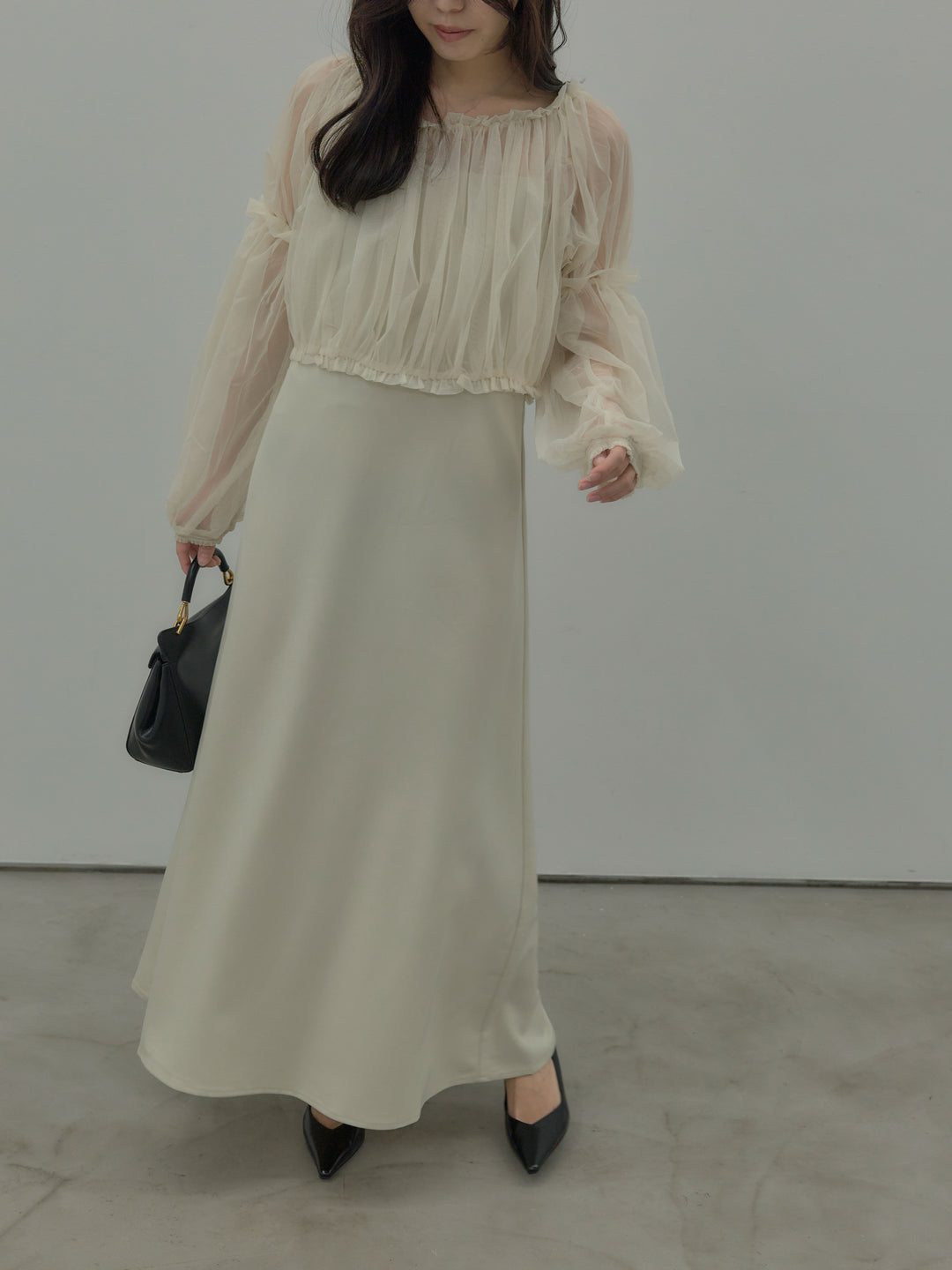 2wayチュールブラウス付きワンピース