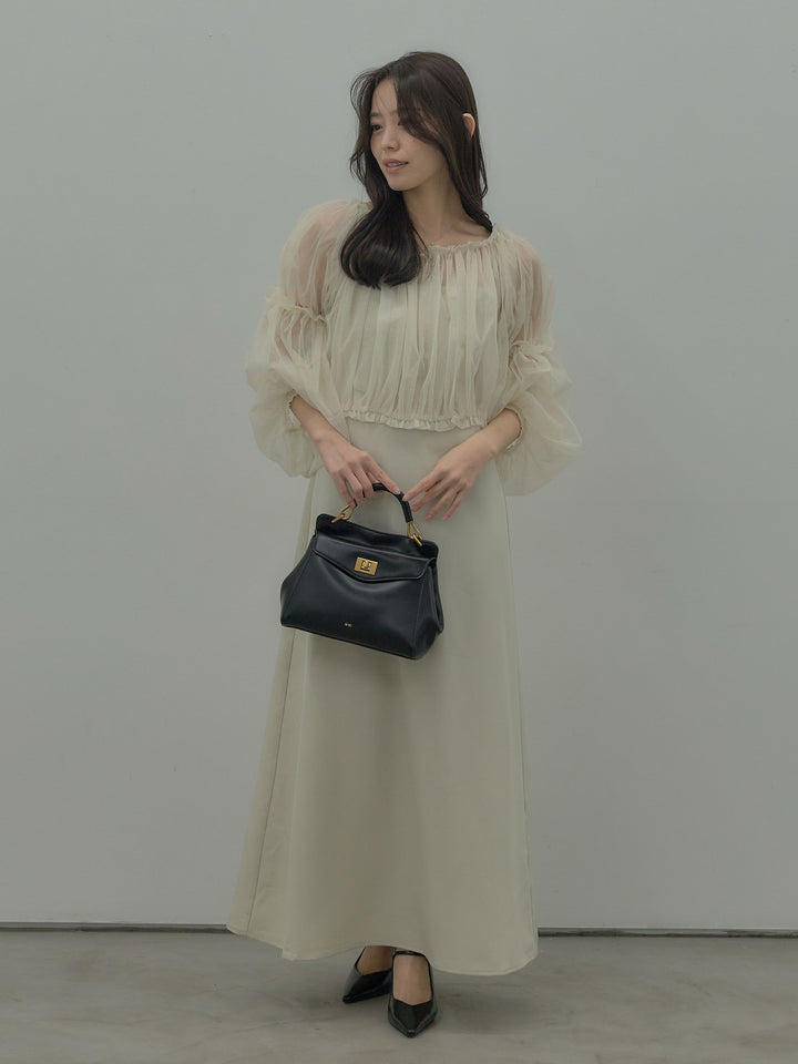 2wayチュールブラウス付きワンピース