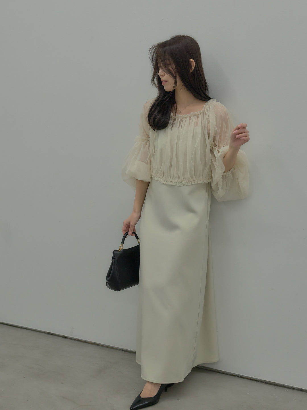 2wayチュールブラウス付きワンピース