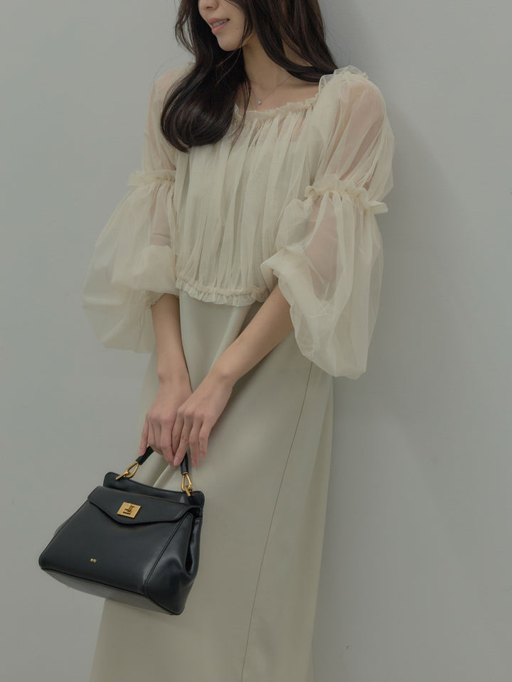 2wayチュールブラウス付きワンピース