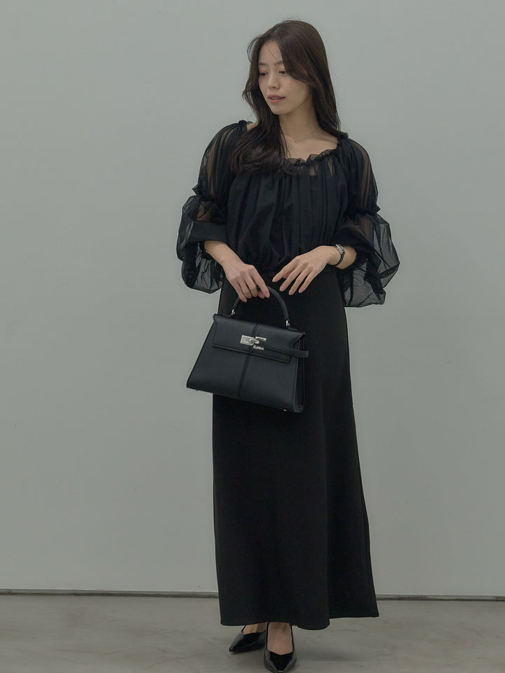 2wayチュールブラウス付きワンピース