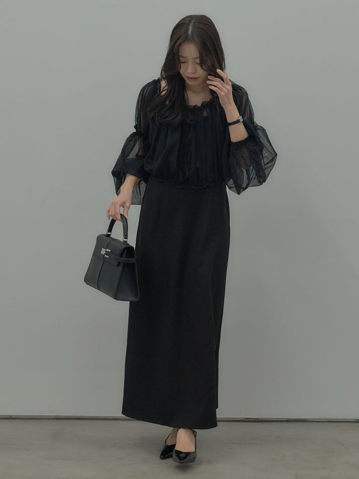 2wayチュールブラウス付きワンピース