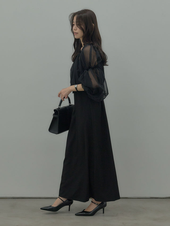 2wayチュールブラウス付きワンピース