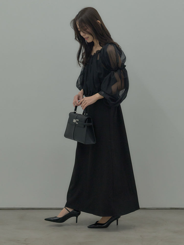 2wayチュールブラウス付きワンピース