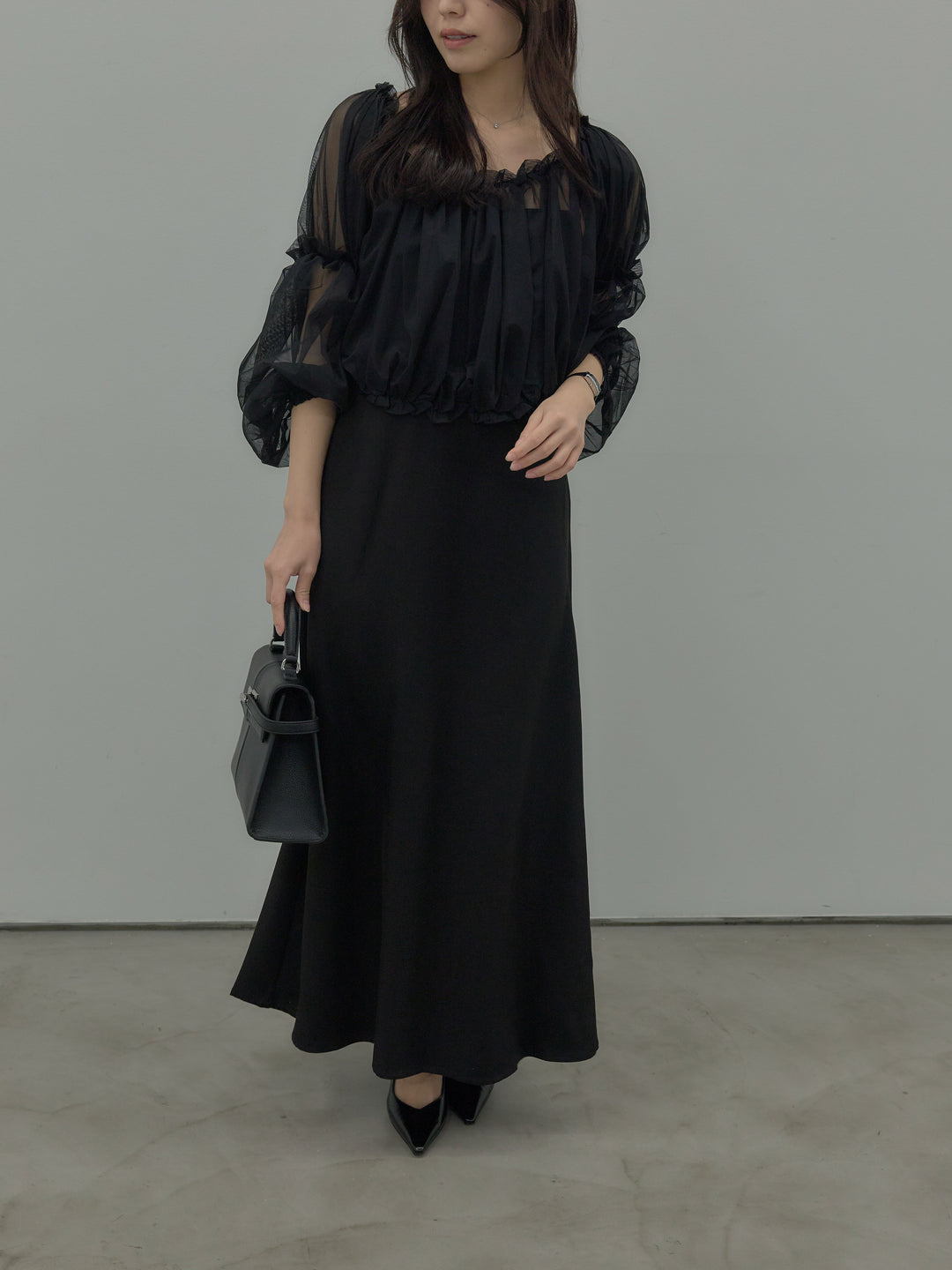 2wayチュールブラウス付きワンピース