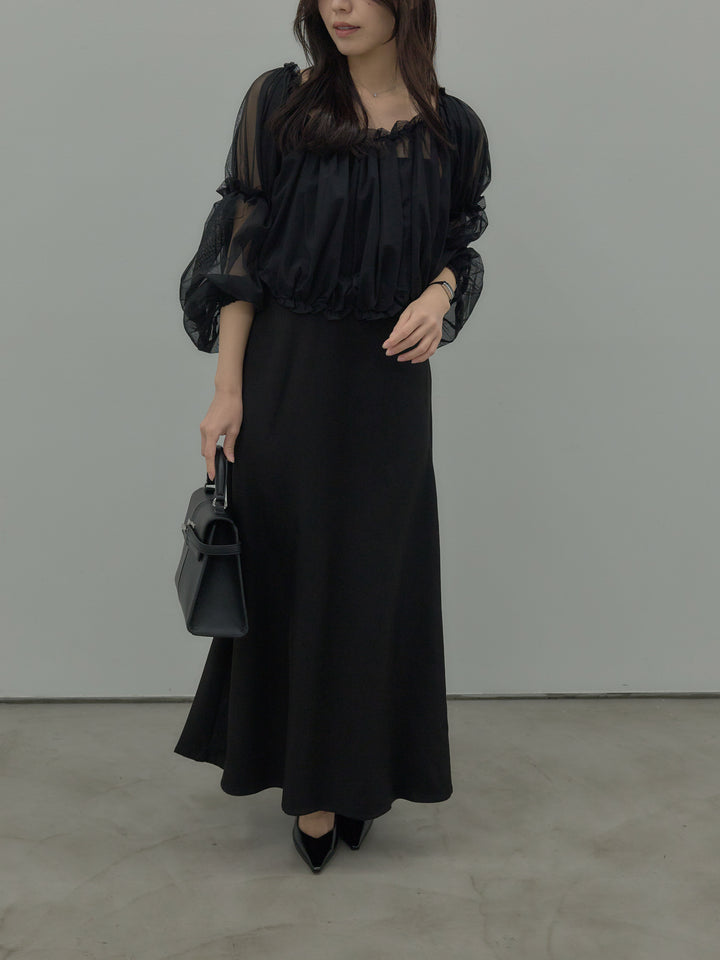 2wayチュールブラウス付きワンピース