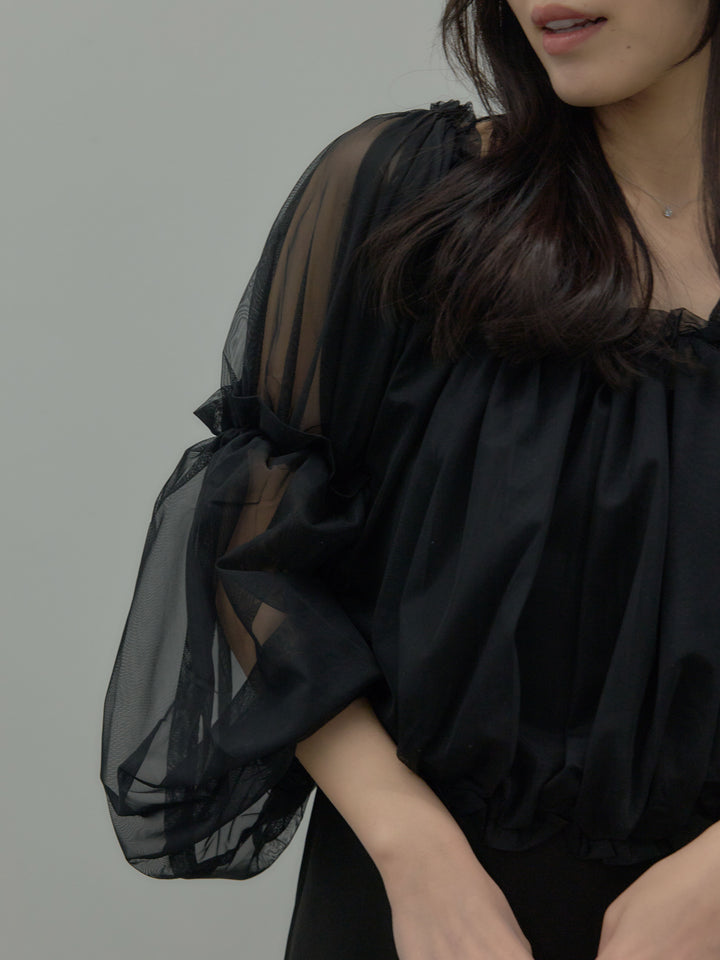 2wayチュールブラウス付きワンピース