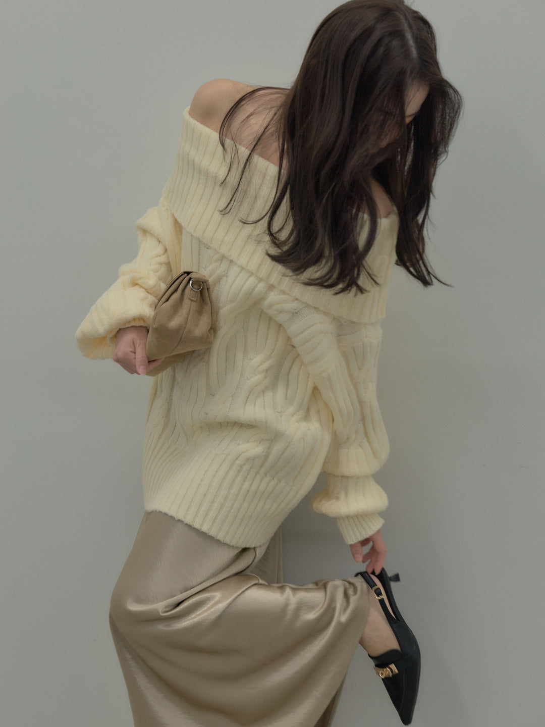 リュクスAラインサテンスカート