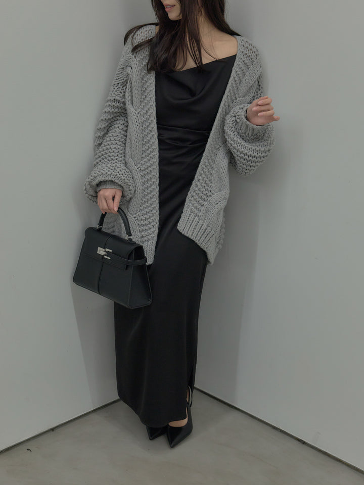 ローゲージ編みニットカーディガン