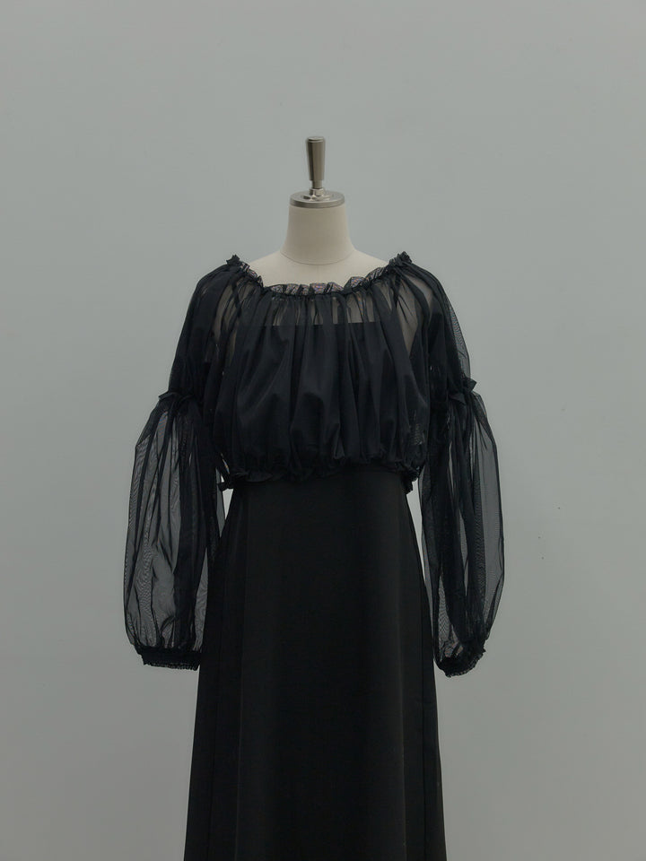 2wayチュールブラウス付きワンピース