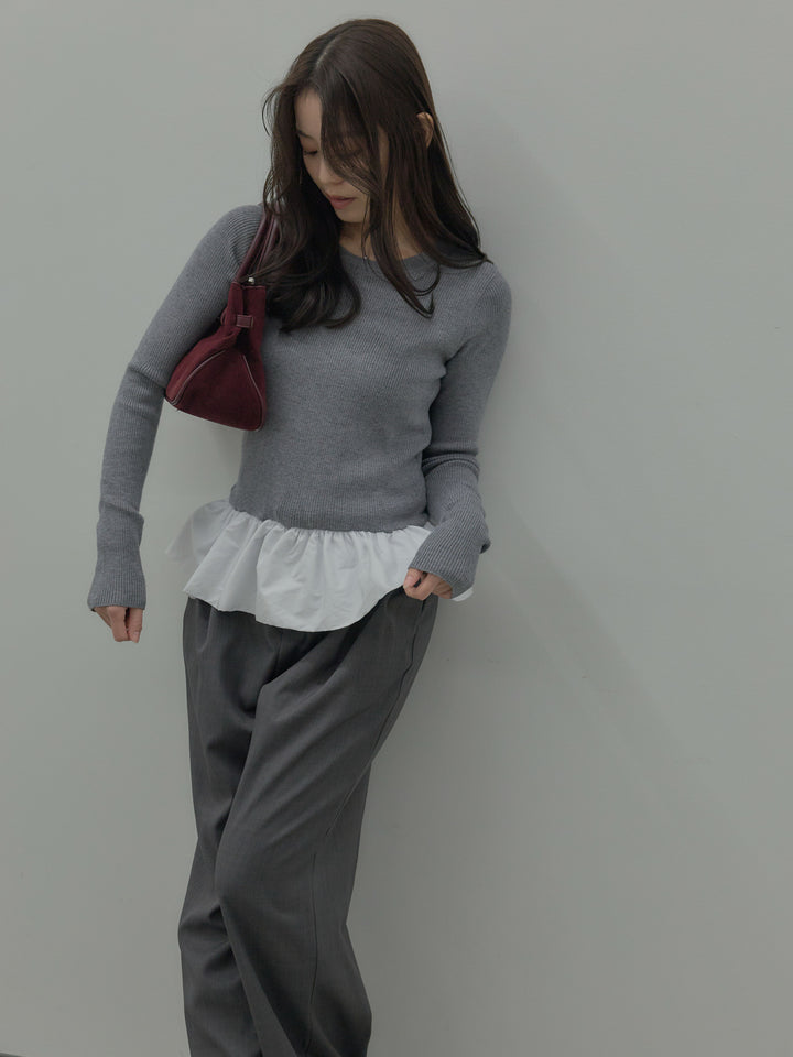 タックワイドパンツ