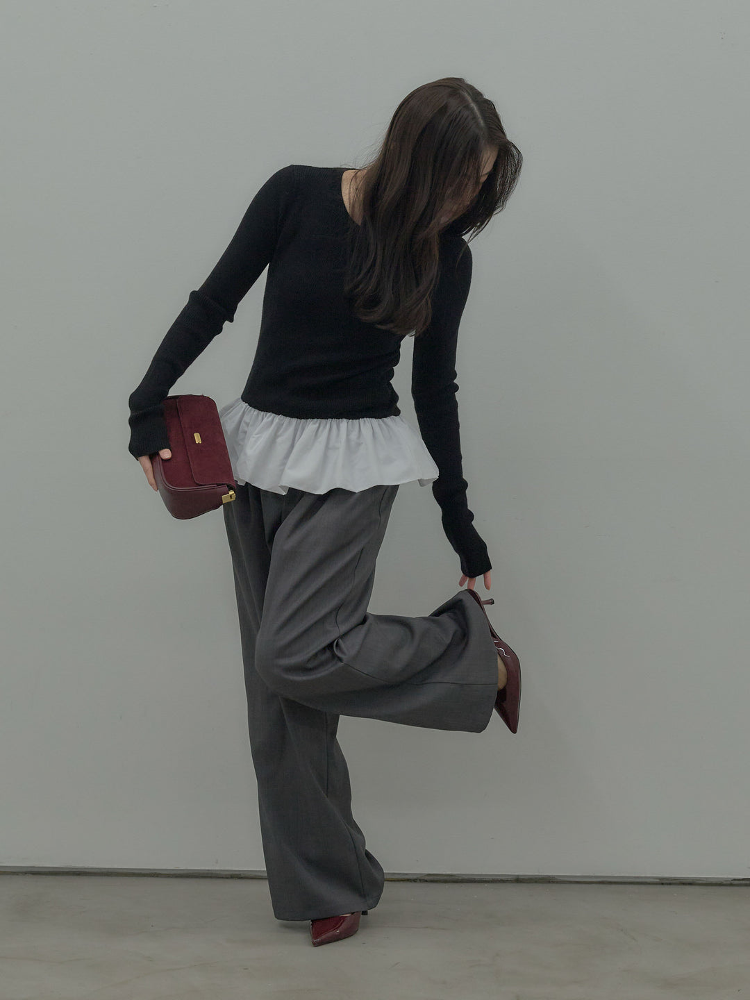 タックワイドパンツ