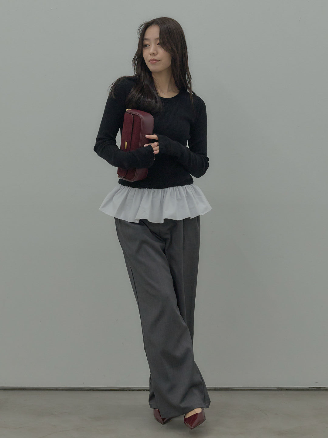 タックワイドパンツ