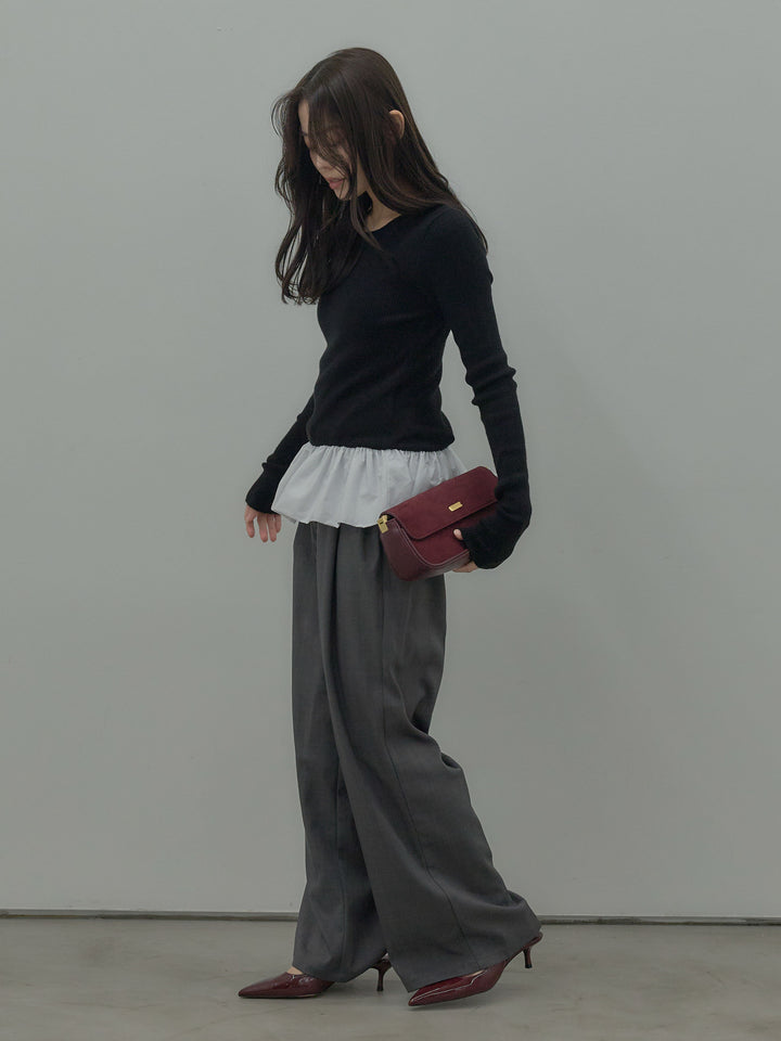 タックワイドパンツ