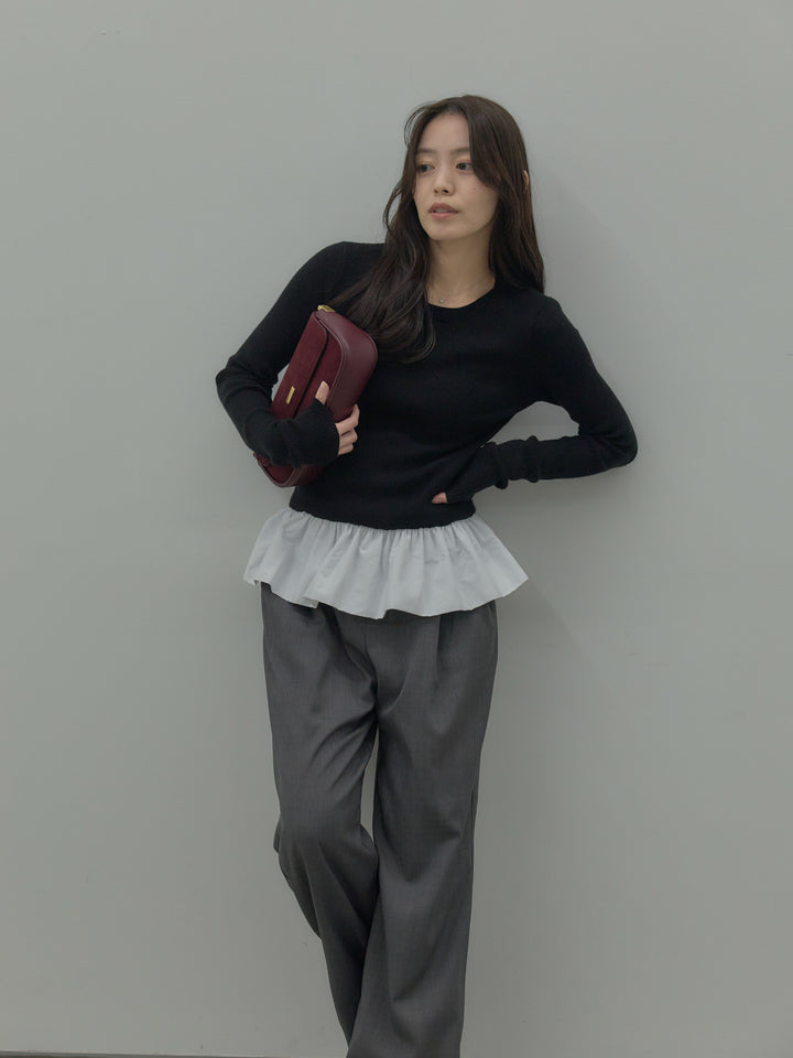 タックワイドパンツ