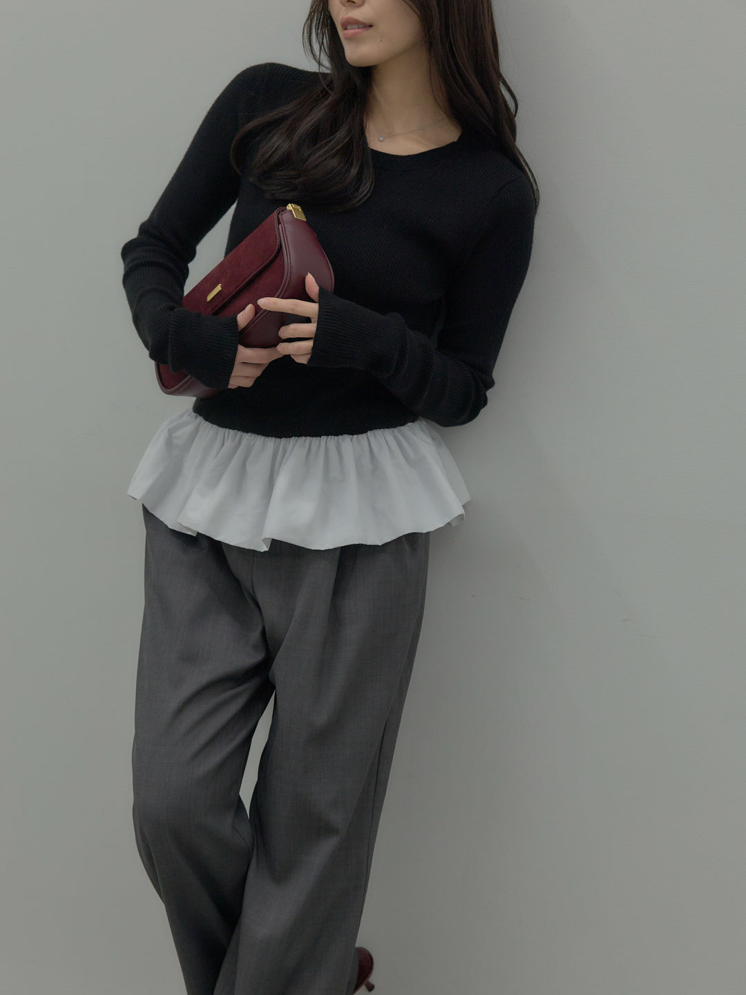 タックワイドパンツ