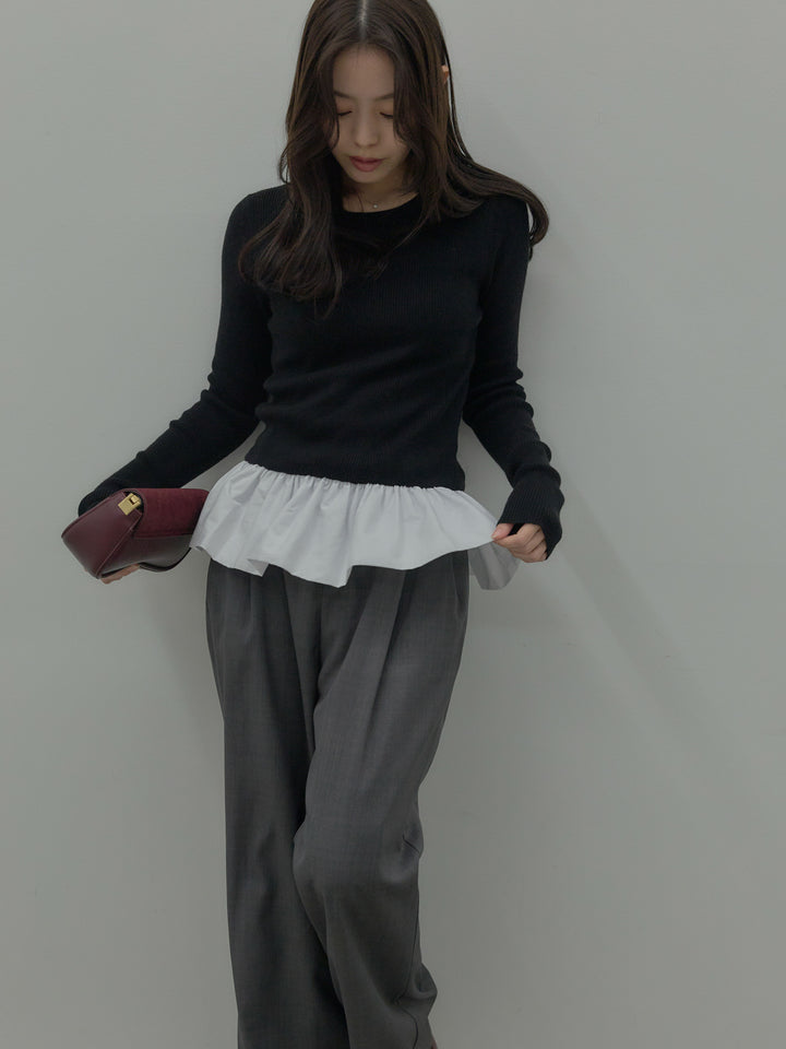 タックワイドパンツ