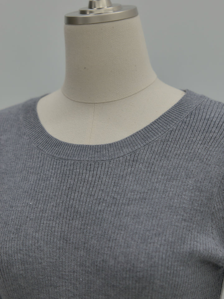 裾ドッキングデザインニットトップス