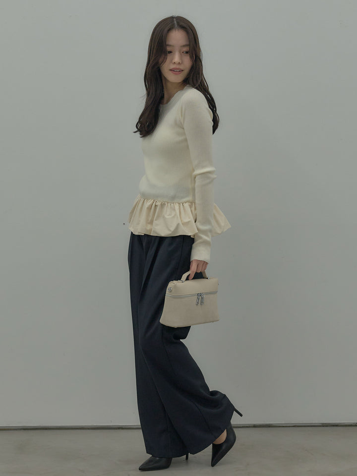 タックワイドパンツ