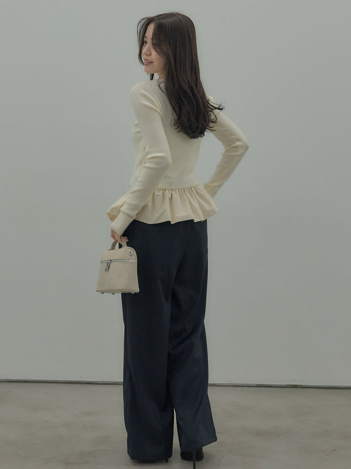 タックワイドパンツ