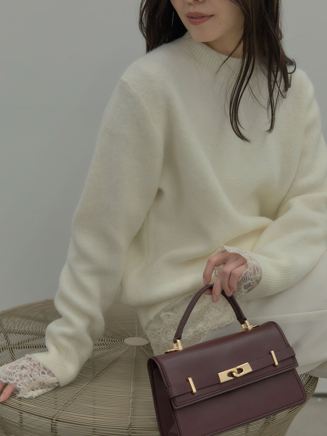 【premium touch】 ルーズニットプルオーバー