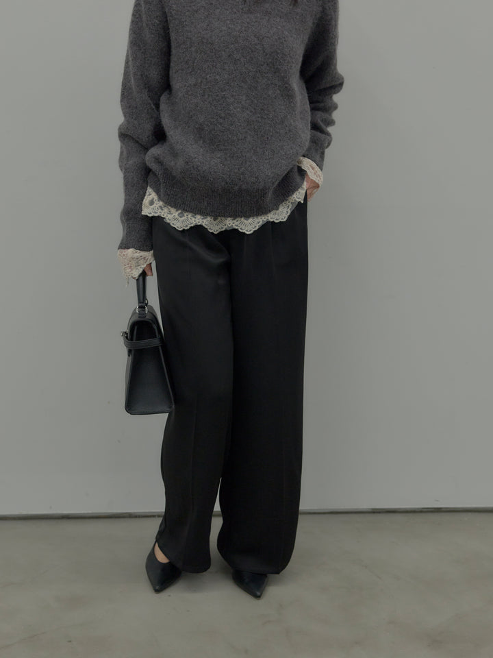 【Essential】センタープレスサテンパンツ