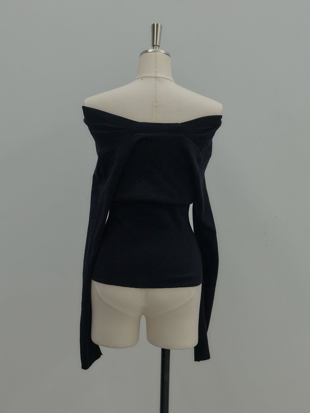 ドレープボタンデザインニットトップス