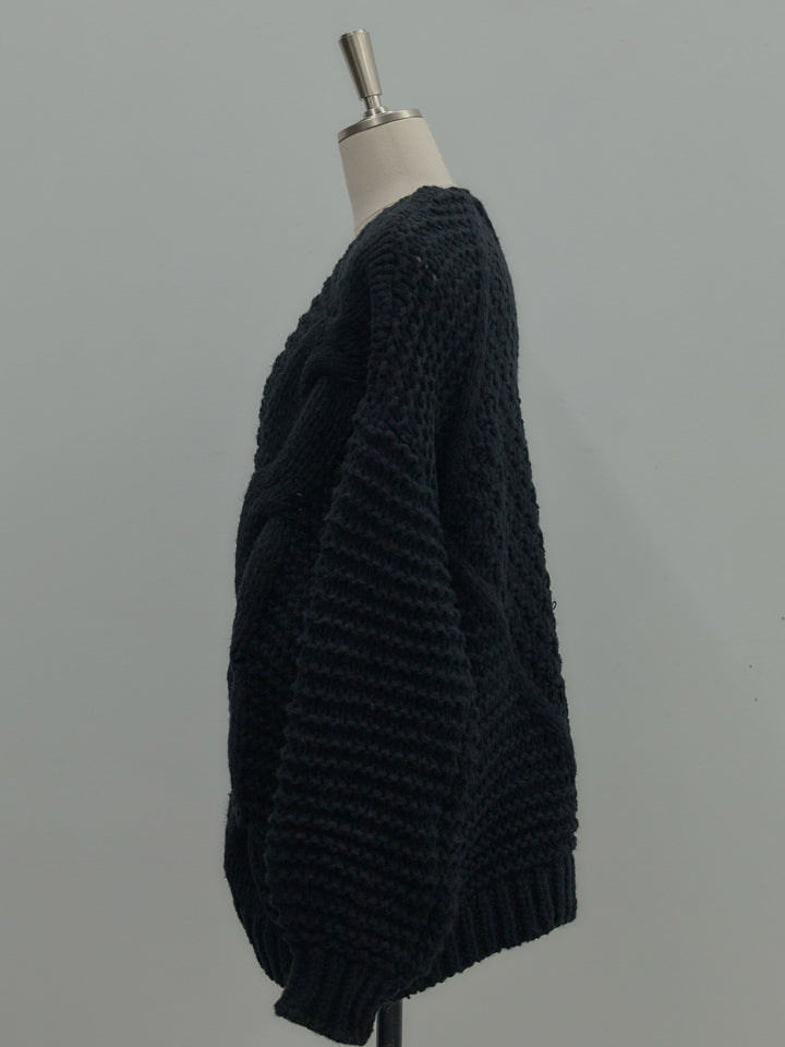 ローゲージ編みニットカーディガン