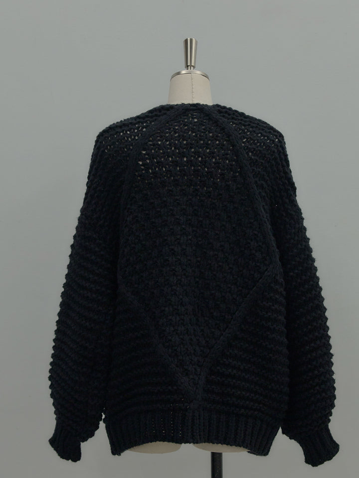 ローゲージ編みニットカーディガン