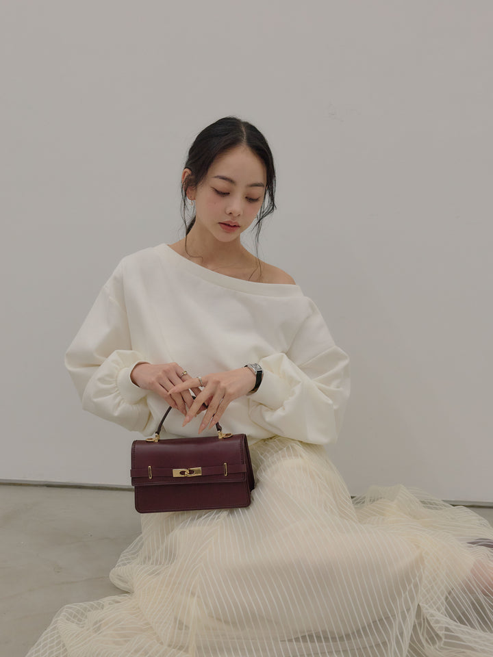 チュールストライプボリュームスカート