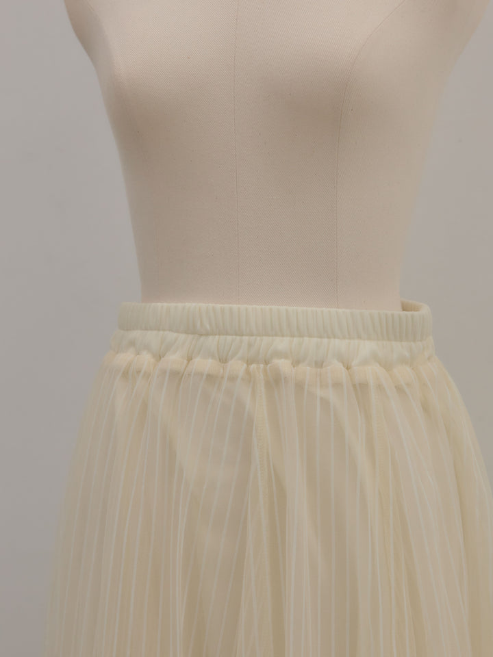 チュールストライプボリュームスカート