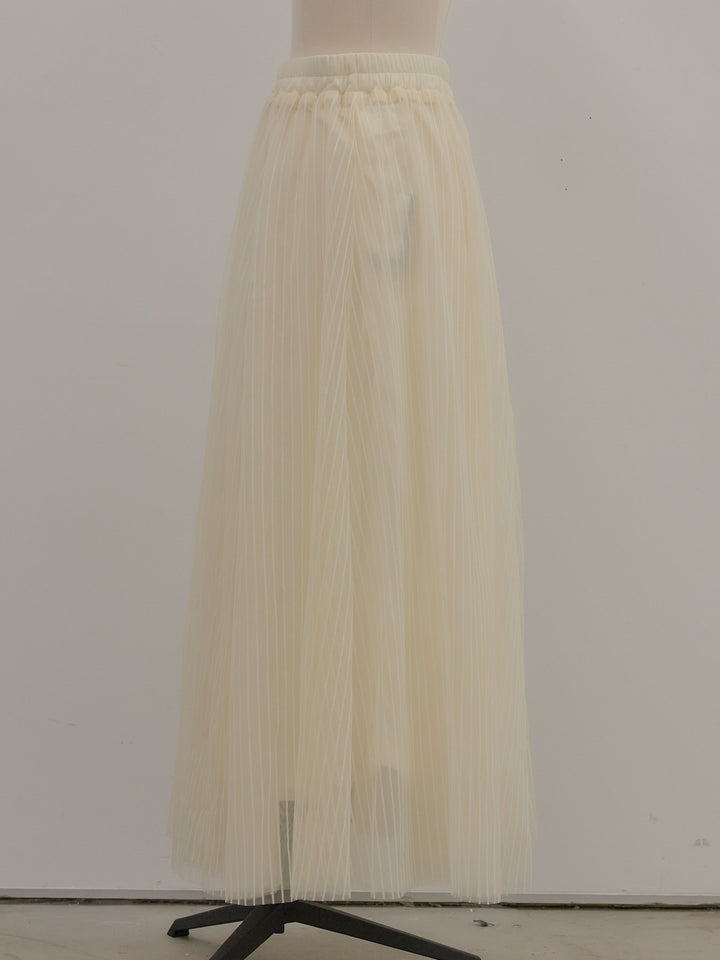 チュールストライプボリュームスカート