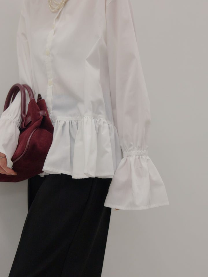 ハイウエストセンタープレスワイドパンツ