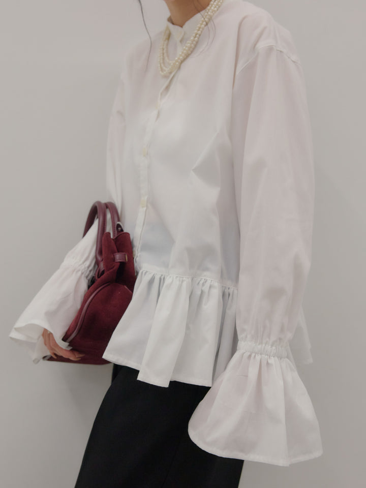 ハイウエストセンタープレスワイドパンツ