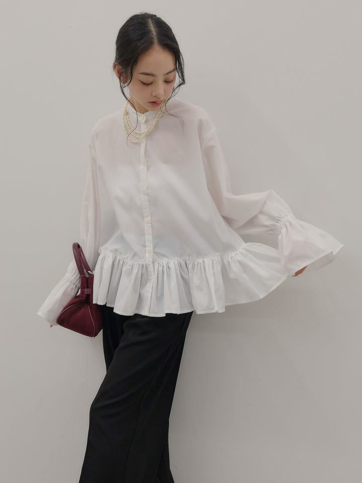 ハイウエストセンタープレスワイドパンツ