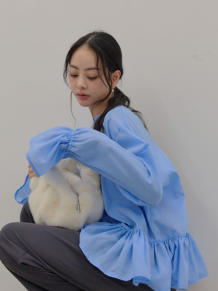 ハイウエストセンタープレスワイドパンツ