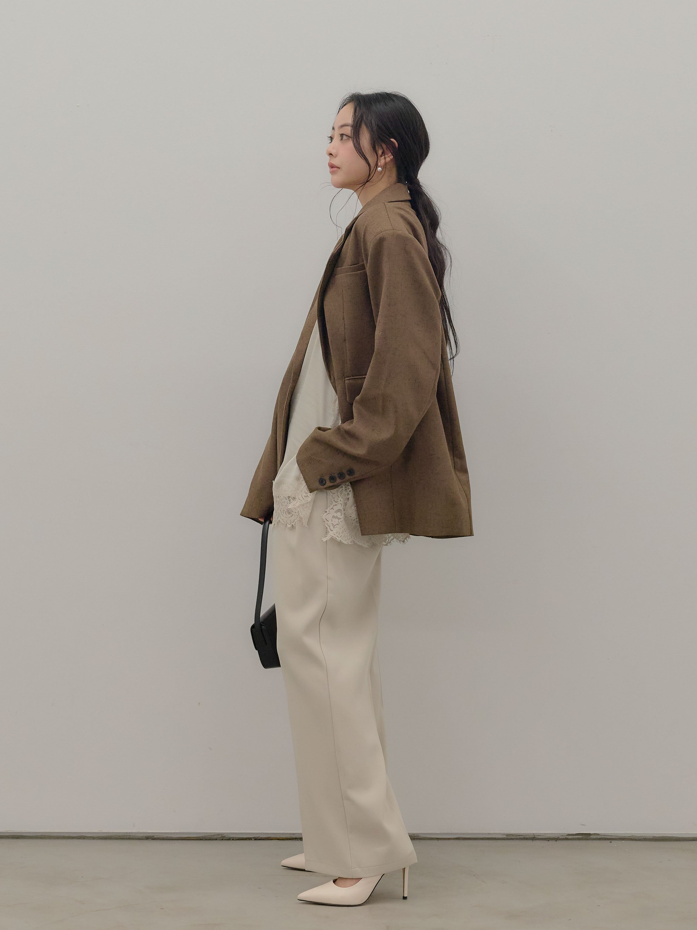 【美品】バーバリーロンドン　テーラードジャケット　裾フレア　日本製　ベージュ　L BURBERRY - 美品 バーバリー ロンドン BURBERRY LONDON ジャケット