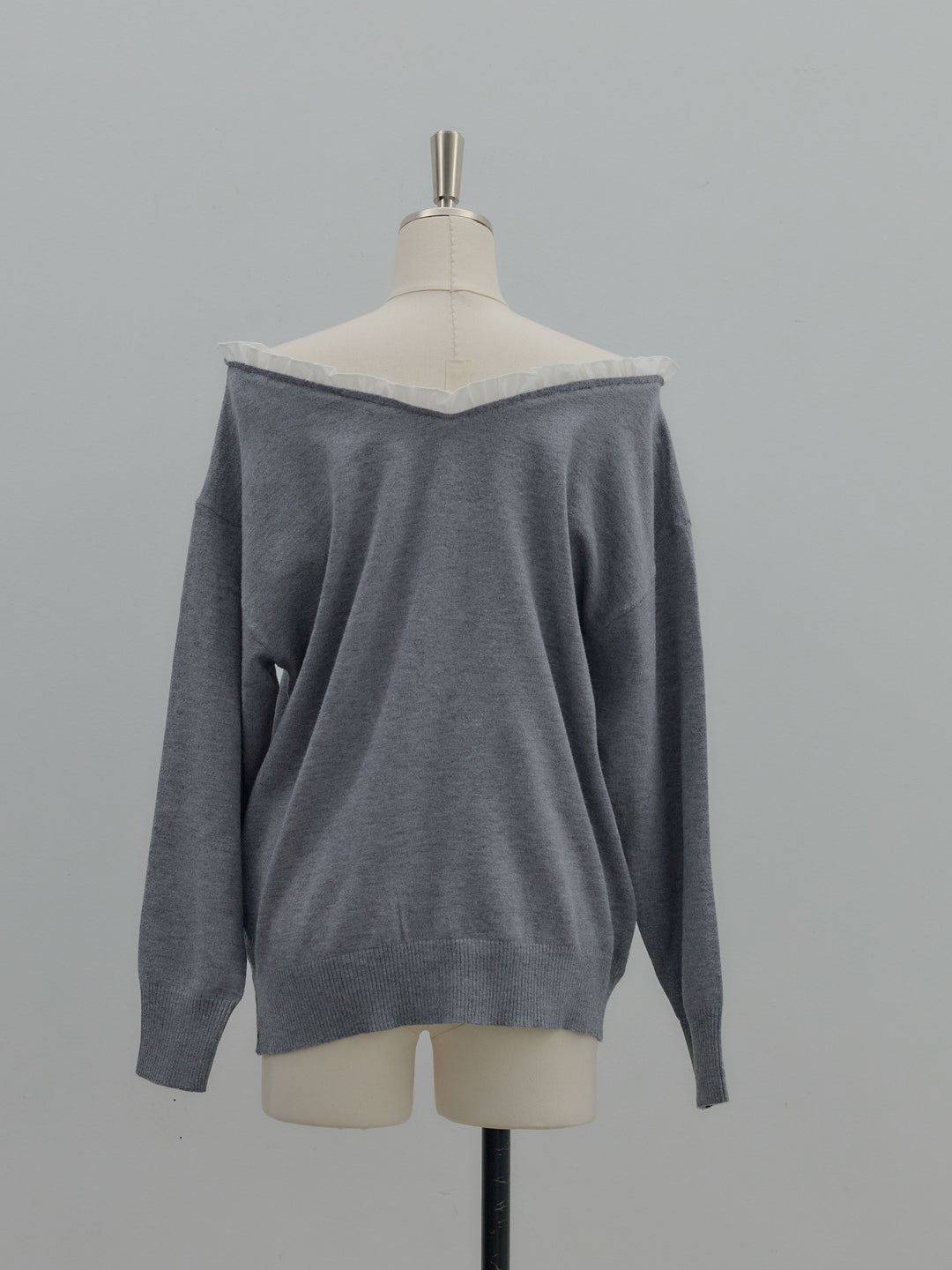 異素材コンビオフショルプルオーバー