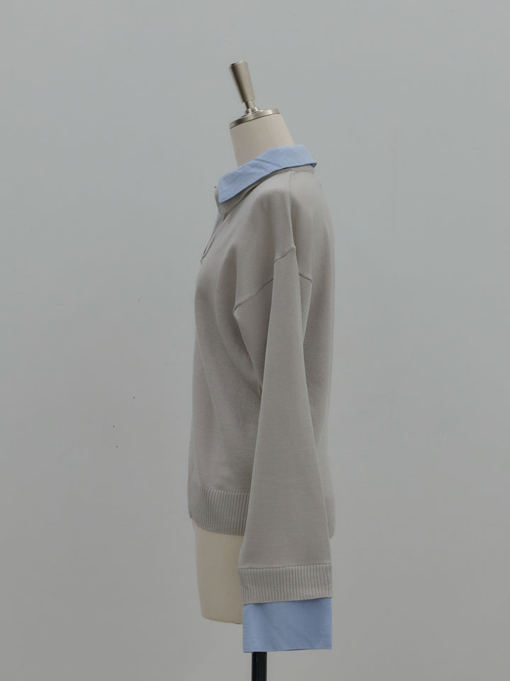 配色レイヤードプルオーバー