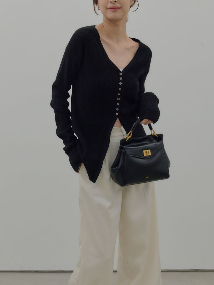 ソフトタッチVネックカーディガン