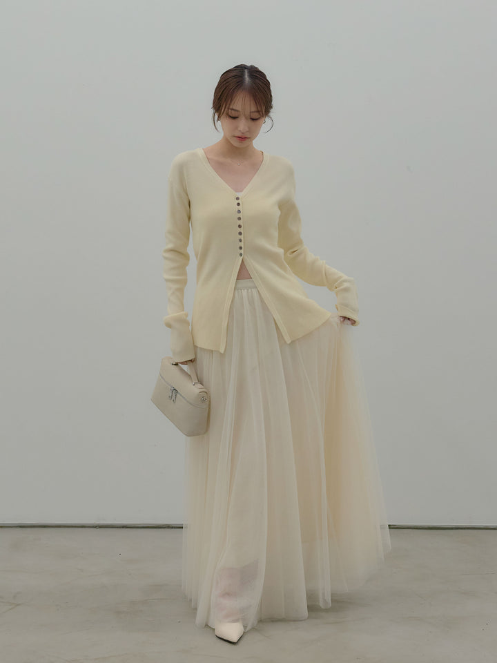 ソフトタッチVネックカーディガン