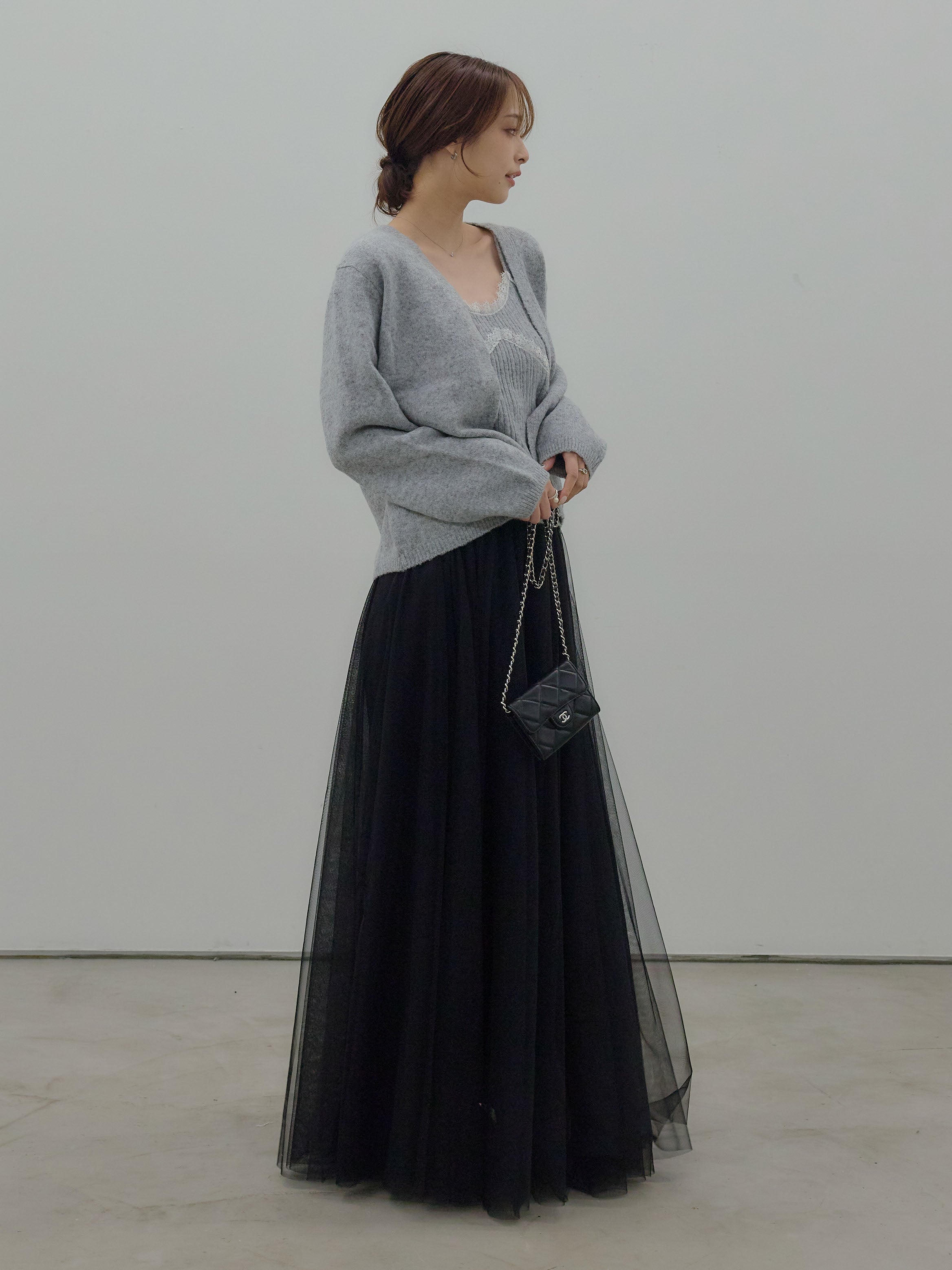 美品 ネミカ ウール100% チュール袖ニット グレー 11 大きいサイズ 美品 ネミカ ウール100% チュール袖ニット グレー 11 大きいサイズ