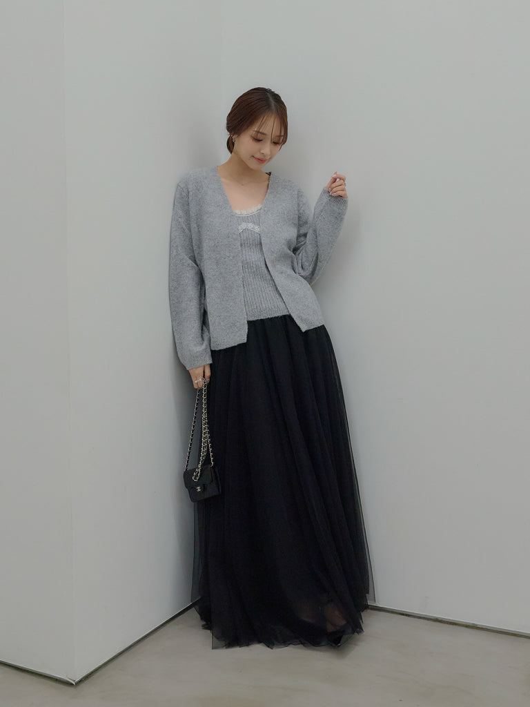 美品 ネミカ ウール100% チュール袖ニット グレー 11 大きいサイズ 美品 ネミカ ウール100% チュール袖ニット グレー 11 大きいサイズ