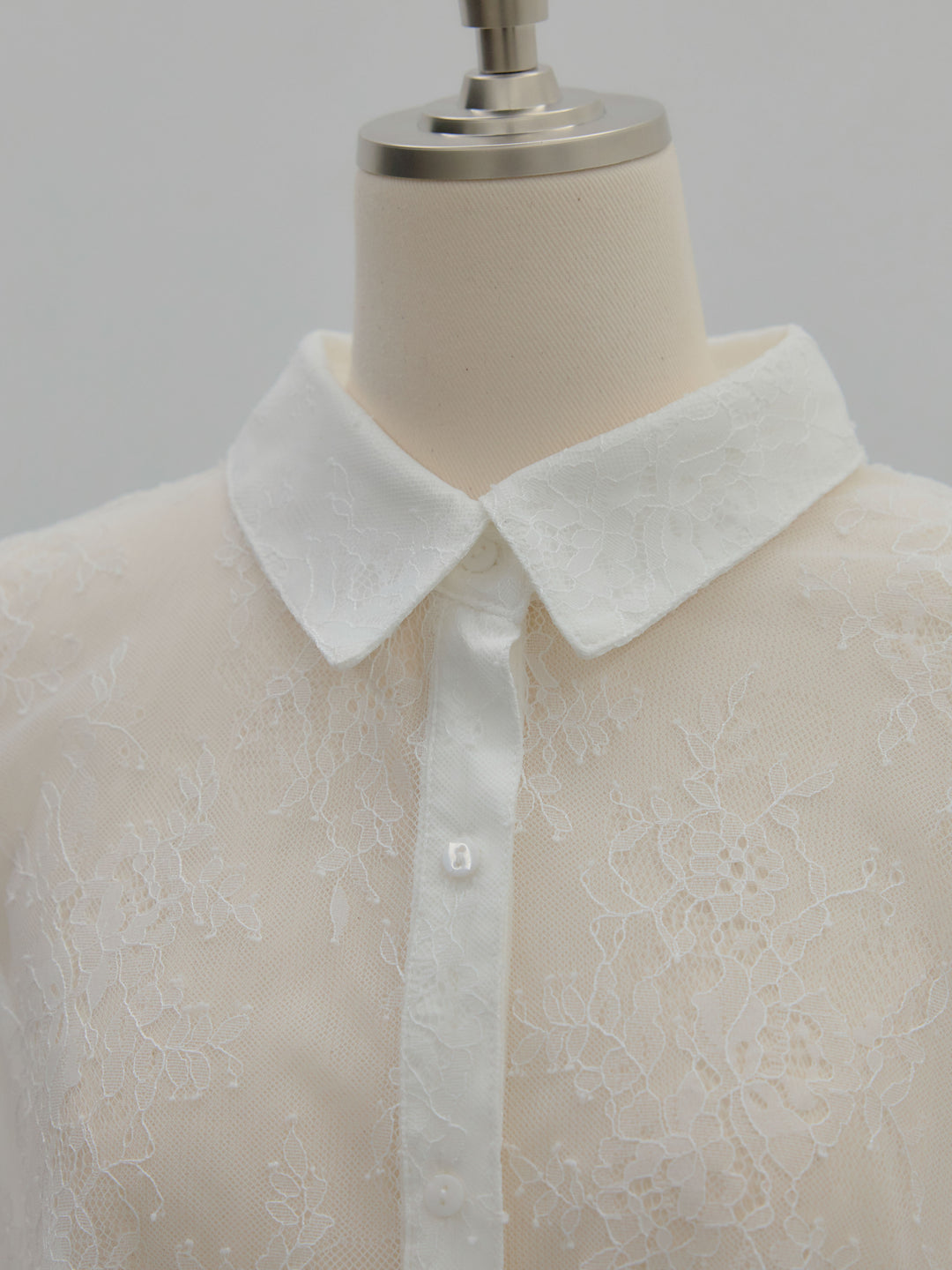 総レースボリュームスリーブシャツ