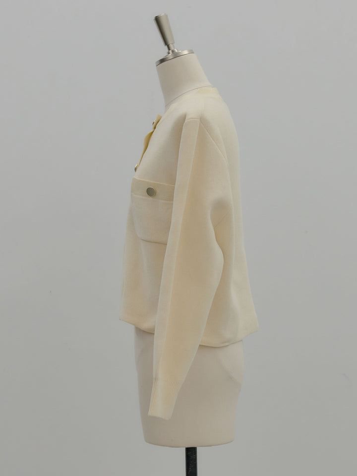 ゴールドボタンモールニットカーディガン