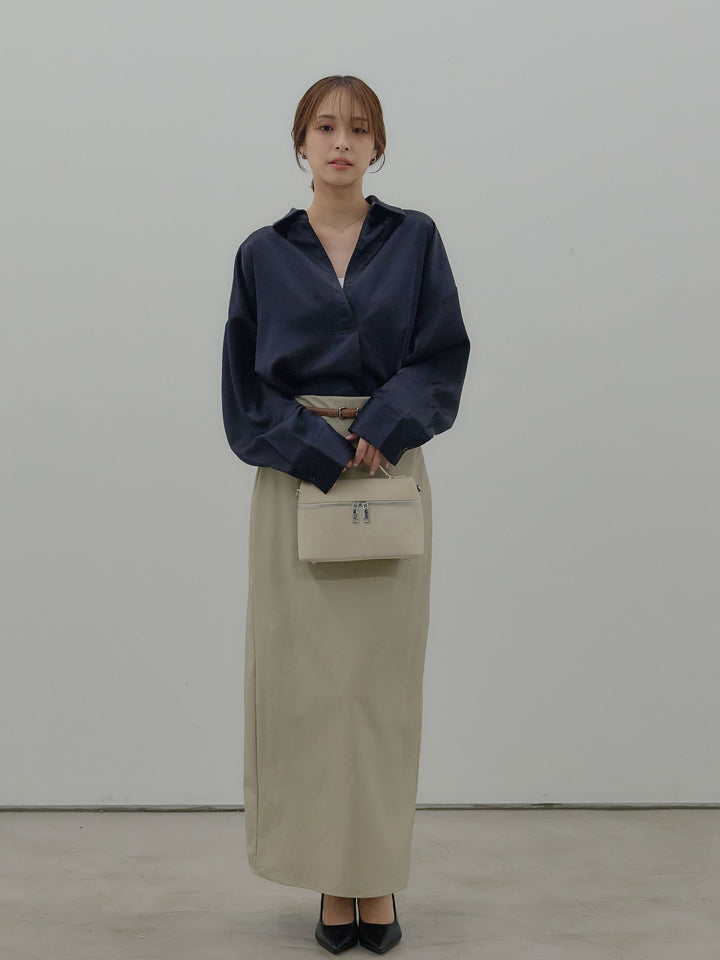 フェイクレザーナロースカート