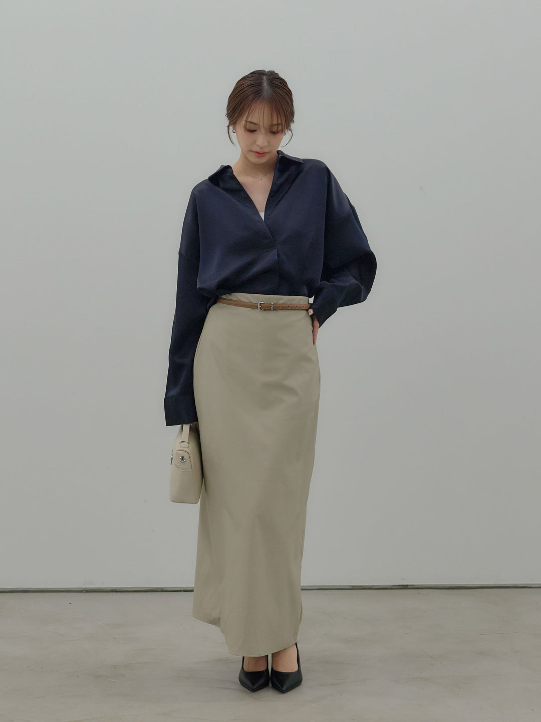 サテンドルマンスキッパーシャツ