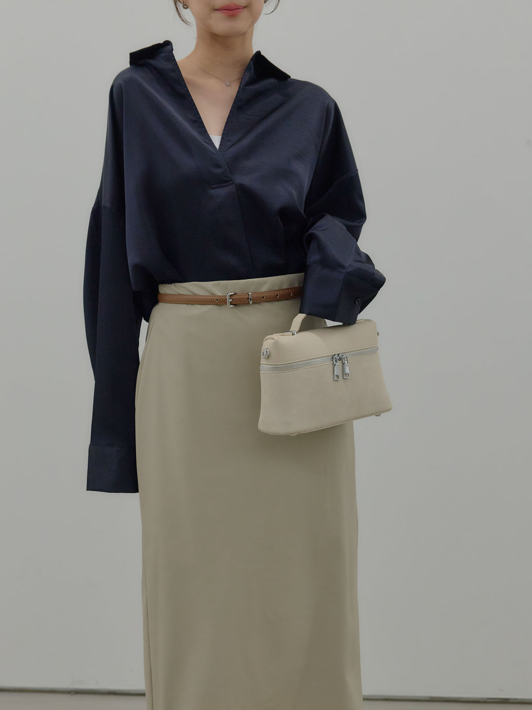 フェイクレザーナロースカート