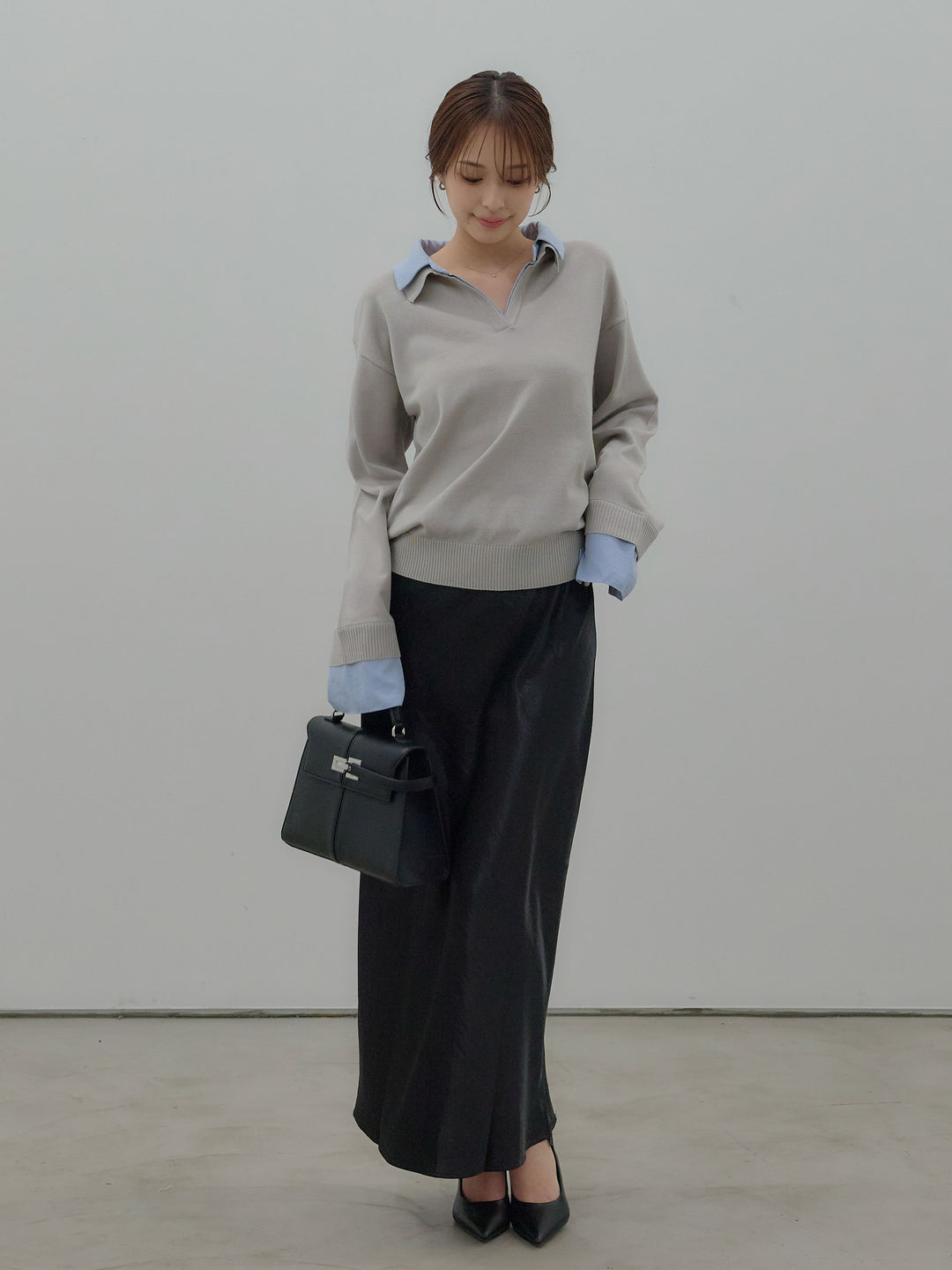 配色レイヤードプルオーバー